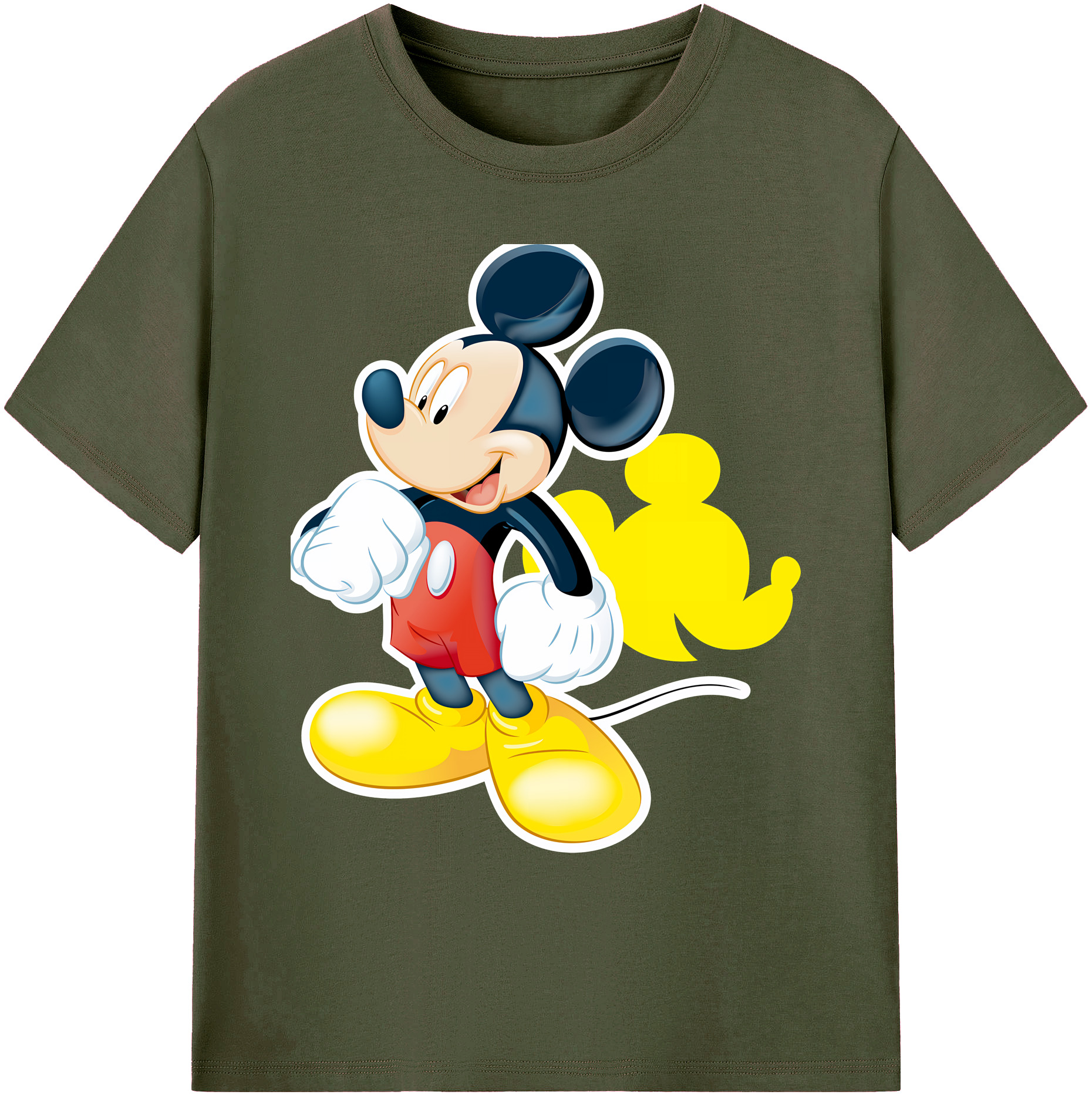 ミッキーマウス Mickey Mouse 綿100％ メンズ半袖Tシャツ｜肌触りやわらか＆通気性